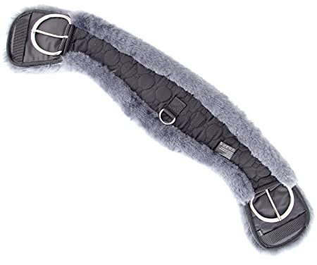 Merauno® Lammwolle Western Mondgurt Sattelgurt, aus Qualitäts Merino Lammwolle, Spezielle Anatomisch Konkave Form, für Bessere Rutschfestigkeit. (Anthrazit-Schwarz,70cm)