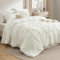 Luxury Alford Alexander Pin Tuck Pinch Pleat Duvet Quilt Cover Reversible Diamond Bedding Set With Matching Pillowcases Cream King 230cm x 220cm Approximate