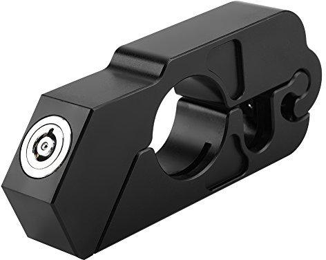 Bloqueo de palanca de freno de motocicleta Universal Bloqueo de agarre Manillar Palanca de freno Bloqueo de seguridad con llaves Antirrobo Negro para motocicleta ATV Scooter Dirt Bike