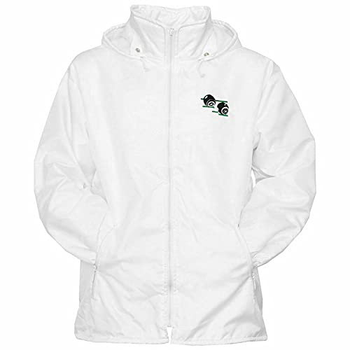 Silver® Mens Bowling Jacket Fully Fleece Lined Waterproof Hooded Jackets, Body Warmer and Trouser Lawn Bowls Club Waterproof Pants Outerwear Tops & Bottoms (White Hooded Jacket, L)