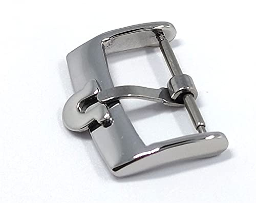 Fibbia Orologi，Sostituzione Fibbia Guarda Accessori Banda 12mm 14mm 16mm 18mm 20mm per Omega Seamaster Strap Guarda Uomo Pin Assicurazione Fibbia Acciaio inossidabile Chiusura ( Color : Silver 18mm )