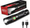 DARKBEAM Lampe Torche LED Rechargeable USB 2000 Haute Lumens, Petites et Lumineuses Lampes de poche, Focus Réglable Résistant à l’eau Lumière Blanche Portable Pour Camping, Extérieur, Urgence