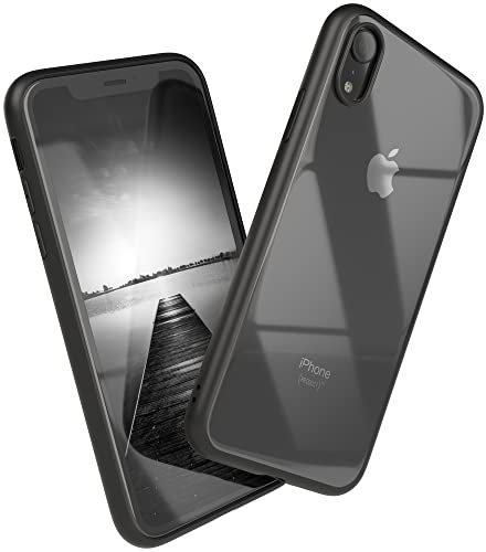 EAZY CASE Clear Hybrid Bumper Hülle kompatibel mit iPhone XR, Handyhülle mit Ultra Aufprallschutz, Stoßfest und Kratzfest, dünne Schutzhülle mit Kameraschutz, Slim Cover Handy Case, Schwarz