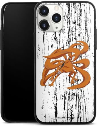 DeinDesign Slim Case extra dünn kompatibel mit Apple iPhone 11 Pro Silikon Handyhülle schwarz Hülle Kurama Naruto Shippuden Offizielles Lizenzprodukt