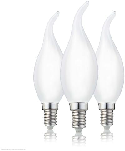 hellum LED Kerzenlampe E14 Windstoß 3er warmweiß 2,2W ersetzt 25 Watt matt | Kerzen-Windstoß Glühbirne 250 Lumen 2700 K, E14 Vintage Leuchtmittel, LED Lampe Kerzenform, LED Filament innen & außen 220278