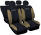 Auto Accessori Lupex Coprisedili Auto Compatibili con Cinquecento 500, Made in Italy, tessuto poliestere, Nero - Beige Modello 2