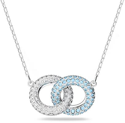 Swarovski Stone Halskette Silber für Damen mit Anhänger mit Blauen und Weißen Zirkonia Kristallen, 5642883