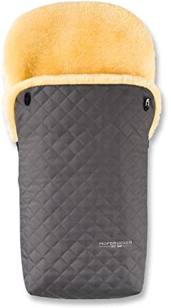 Hofbrucker Lammfell-Fußsack Putzi Limited Edition/Warmer Fußsack für Kinderwagen, Buggy, Tragetasche/Babyfußsack Stepp-Design/Winterfußsack echtes Lammfell/Made in Germany