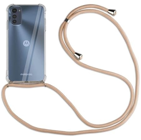 betterfon Hülle Kompatibel mit Motorola Moto E32 / E32s | Handykette Smartphone Halskette Hülle mit Band | Handyhülle mit Kordel zum Umhängen Kompatibel für Moto E32 / E32s | Beige/Braun