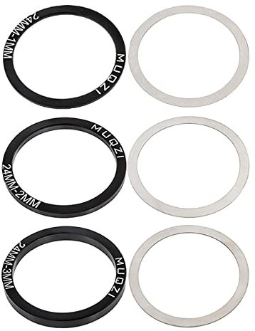 LOVIVER 24mm 29mm 30mm 6 Stücke Fahrrad Kassette Kurbelgarnitur Unterlegscheibe Schwungrad Unterlegscheibe Radfahren Teil Aluminiumlegierung Fahrrad Tretlager, 24MM