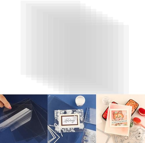 10 hitzebeständige, transparente Acetatblätter zum Schütteln und Stempeln für Schüttler, Karten, Fenster, Plastikplatten, Wärme -Emboss, Kartenproduktion, Antistatik, 21,6 x 27,9 cm