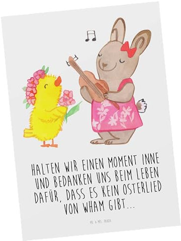 Mr. & Mrs. Panda Postkarte Ostern Frühlingsgefühle - Geschenk, Küken, Ostergrüße, Hase, Ansichtskarten, kunstkarte, Ansichtskarte, Ostergeschenke, Fotokarte, Postkarten, Osterhase