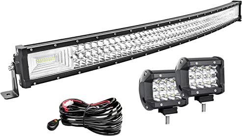 AUXTINGS LED Zusatzscheinwerfer Scheinwerfer mit 3 Reihen 106 cm 540W LED Nebelscheinwerfer gebogen, 10cm led arbeitsscheinwerfer für Geländewagen ATV AWD SUV 4x4 Pickup, 12V 24V wasserdicht