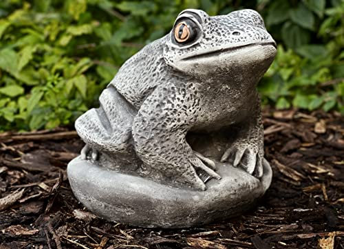 OLOMA Frog sculpture outdoor statues Concrete garden frog statue Stone frog figurine Frog garden ornament Massive pond decoration Backyard gift Concrete animal sculpture Cement frog decor