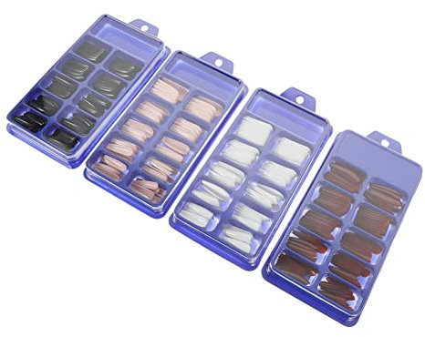 minkissy False on Nails 400pcs Full Cover Nail Art Supplies Short Stick on Nails for Women Manicure Set