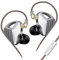 keephifi KZ ZVX KZ Auriculares In Ear Monitor, KZ IEM Doble cavidad, Controlador dinámico, Carcasa de Metal, Auriculares con Cable Desmontable Chapado en Plata de 2 Pines (Plata, con Micro)