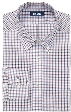IZOD Herren Fit Dress Shirt Stretch Check (Big & Tall) Klassisches Hemd, Tiefwein, 46 cm Hals 89 cm-91 cm Ärmel