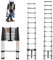 Qimu Aluminum Telescoping Portable Extension Ladder 14.4FT Anti-slip Telescopic Collapsible Attic Rv - Multi-Purpose Lightweight Folding for Home Outdoor 330lb Capacity Black