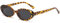 Breaksun Retro Oval Sonnenbrille für Damen Herren Mode Kleine Ovale Sonnenbrille 90er Vintage Shades, Leopard/Grau, MM