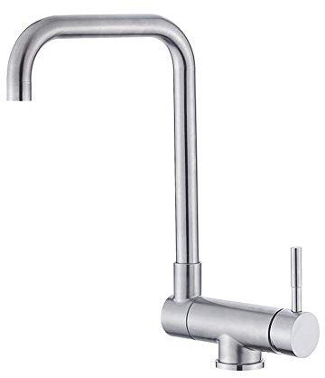 Grifo de cocina Ventana interior Tipo 304 Grifo de lavaplatos de cocina de acero inoxidable Grifo mezclador de agua fría Grifo de fregadero de cocina giratorio de 360 ​​​​grados Grifo monomando