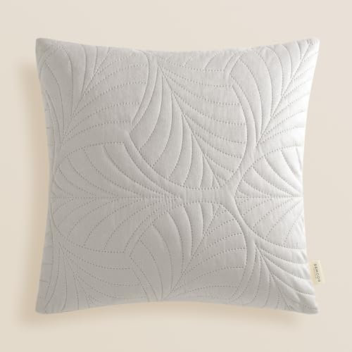 ROOM99 Feel 45 x 45 cm Zierkissenbezüg Kissenbezüg Kissenhüll Dekorative Dekokissen Wurfkissenbezug Deko Aesthetic Modern Schlafzimmer Wohnzimmer Velvet Samt Hellgrau,1 Stück