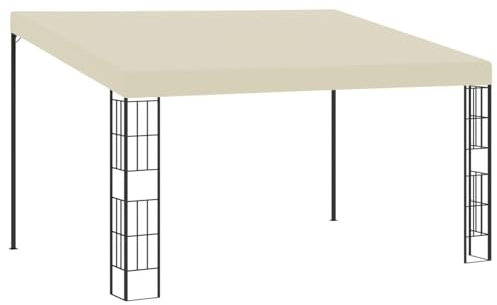 NITCA Gazebo a Parete da Giardino Gazebo Esterno Pergola Giardino, Telaio in Acciaio e Tenda con Rivestimento in PA, Crema 3x4 m