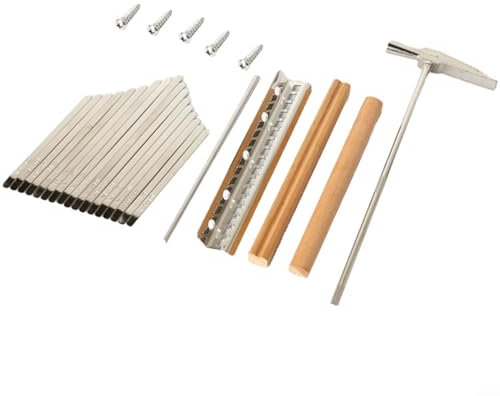 HEIBTENY 17 Tasten Kalimba DIY set Ersatzteile mit Tasten Brücke Stimmhammer Zubehör Kalimba Instrument DIY Daumenklavier Zubehör
