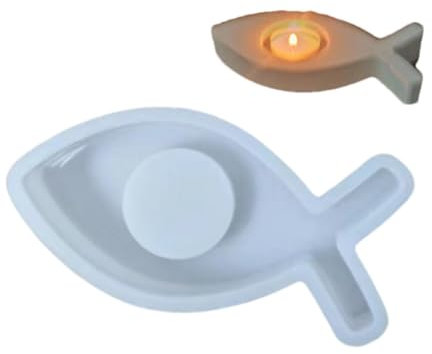 Silikonform Fisch Kerzenhalter Gießform für Epoxidharz, Süßigkeiten, Sojawachs, Kerzen, Seife, Gips und Handwerk