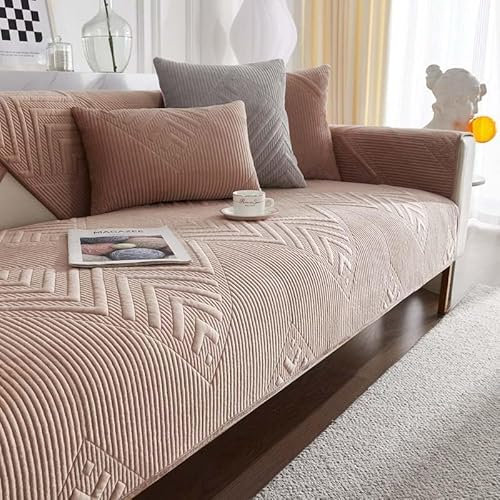 YWQJL sofabezug U Form eck L Form,Sofa überzug Geeignet für 3/4/2/1Sitzplätze Couch überzug Rutschfester Sofa Cover Schutz vor Kratzern für Katzen und Hunde sofadecke(B-4,90x120cm)
