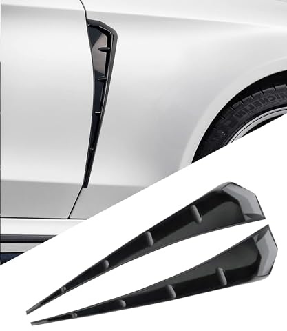 Flaconi Lot de 2 fentes latérales pour aile de voiture, tuning et autocollants décoratifs pour garde-boue et corps (noir)