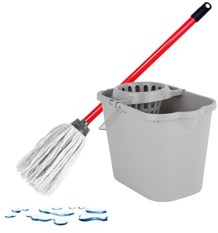 Cotton Head Highly Absorbent Strip Floor Mop Perfect For Home & Office Use To Clean Hard Floors (Cotton Mop & Handle, Pack Of 2)