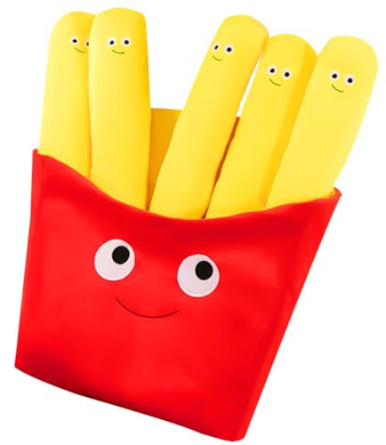 QYEHF Fries Plush Doll, Fries Plush Pillow, Red and Yellow Snack Fries Shape Christmas for Kids Gift, Photography Props Home Decoration Festival Decor, Removable Plush Pillow World
