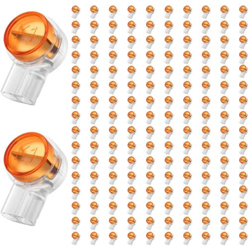 KOOLEVER 200 Pcs K1 Gel Crimps 2 Way Splice Connectors, Waterproof Cable Wire Connectors for Network and Telephone Cables