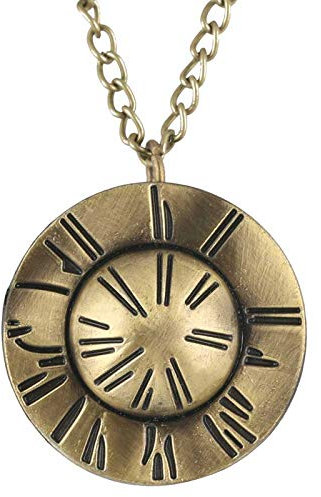 Collier de montre de poche, montre de poche à quartz en forme de soucoupe volante en bronze vintage avec pendentif à couvercle rabattable, collier de collection d'art d'horloge Steampunk unisexe