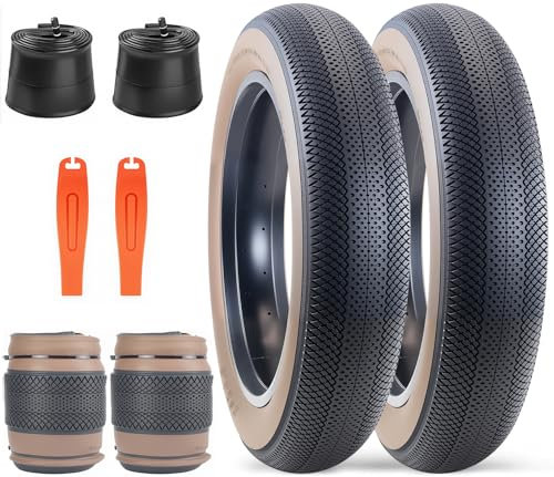 ZUKKA 2er Pack 26 Zoll E-Bike Reifen Heavy Duty Faltbar Fett Fahrradreifen 26x4.0 Fat Fahrrad Mantel und 2er-Pack 26 Zoll Schlauch 26x4.0 für Elektrischer Reifen Kompatibel Wide Mountain Snow Bicycle