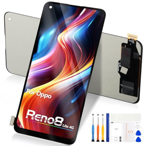 Atwist pour Oppo Reno 8 Lite 4G / 5G LCD Écran - pour Reno8 Lite 4G CPH2343 Numériseur Remplacement pour Oppo Reno 8 Lite 5G Écran Tactile Verre Capteurs Panneau Full Assemblée Kit de Réparation