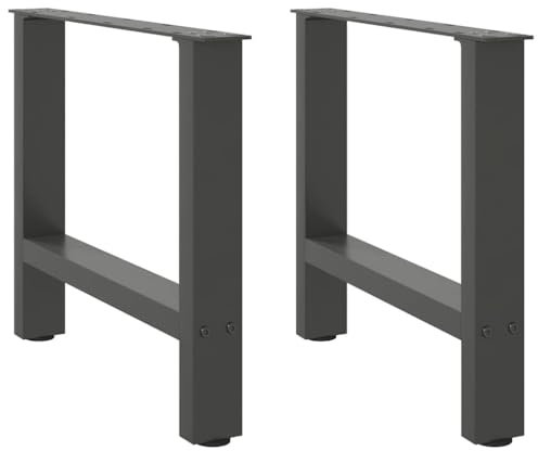 vidaXL Couchtischbeine Anthrazit 2 Stk. 60x(42-43) cm Stahl