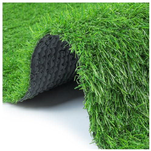 e-floor Kunstrasen 1 m Rina 20 mm OEKO-TEX für Garten Balkon Terrasse Rasenteppich Indoor Outdoor Teppich Natürlich Weich Natur (100 x 400 cm)