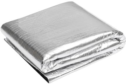 A ABSOPRO 394Mil 10Mm 32.3Sqft Tapis D'Insonorisation pour Voiture en Aluminium avec Isolation Thermique pour Capot Bateau Universel 300X100Cm Argenté