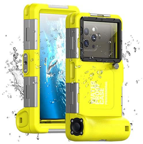 Waterproof Diving Phone Case for iPhone Samsung Galaxy Huawei Series Smartphones, Professional [50ft/15m] Outdoor Snorkeling Underwater Surfing Photo Video Cover (Yellow)