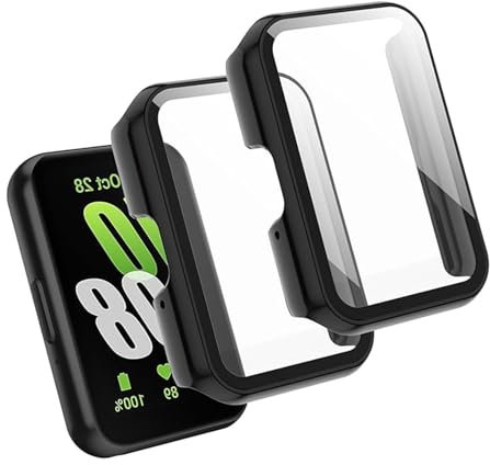 Vroxdrez 2 Custodie per Samsung Galaxy Fit 3 con Pellicola Protettiva, Cover 360° Ultra Sottile in Policarbonato Antigraffio, Protezione Completa per Galaxy Fit 3 – Nero