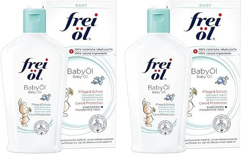frei öl BabyÖl, essbar, 100% natürliche Inhaltsstoffe; begleitend bei Neurodermitis (Babys, Kinder, Erwachsene), parfümfrei, schützt vor Wundwerden, von Hebammen empfohlen, vegan, 140 ml