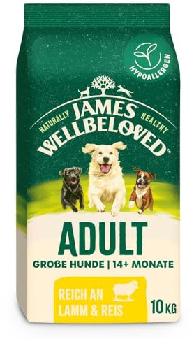 JAMES WELLBELOVED 10kg Hund für große Hunde Trockenfutter Lamm & Reis