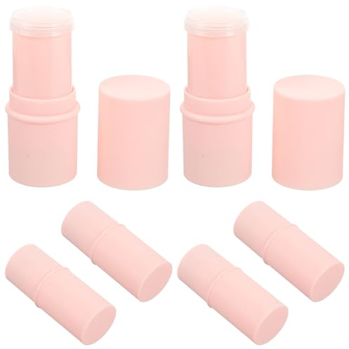 Rosa Leere Lippenstiftbehälter, aus Kunststoff | Lippencreme und Lippenstift, Tragbar und Leicht, 6 Stück, zum Nachfüllen