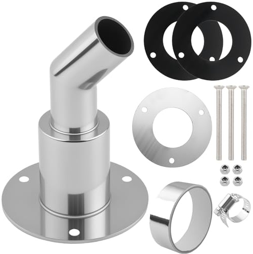 DXiongW Raccord de Échappement Chauffage Diesel 24mm Tuyau d'Échappement Perforé en Acier Inoxydable 316 pour Chauffage de Stationnement Coude Tuyau de Echappement Chauffage pour Bateau Voiture Camion