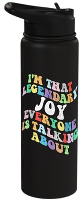 Retro Groovy Joy Personal First Name Funny Mothers Day Stainless Steel Insulated Water Bottle