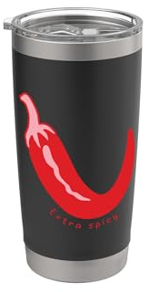 Funny Red pepper chili Food spicy hot Extra Spicy Chili Doppelwandiger Edelstahl-Thermobecher