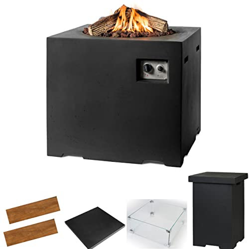 Happy Cocooning Feuertisch Loungetisch Gartenfeuer schwarz 76x76x67 cm HC151017A