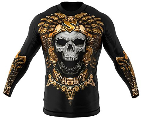 SMMASH Funktionsshirt Herren Rashguard Langarm Sportshirt MMA Thaibox Muay Thai Kickboxen Atmungsaktiv Abriebfest