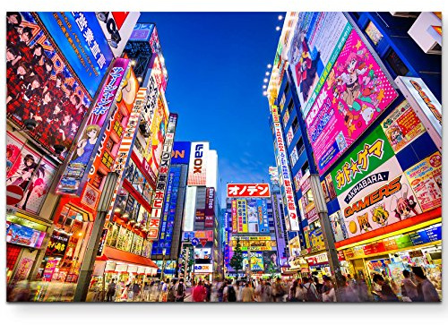 Paul Sinus Art Shopping Area in Tokyo - Leinwandbild 120x80cm